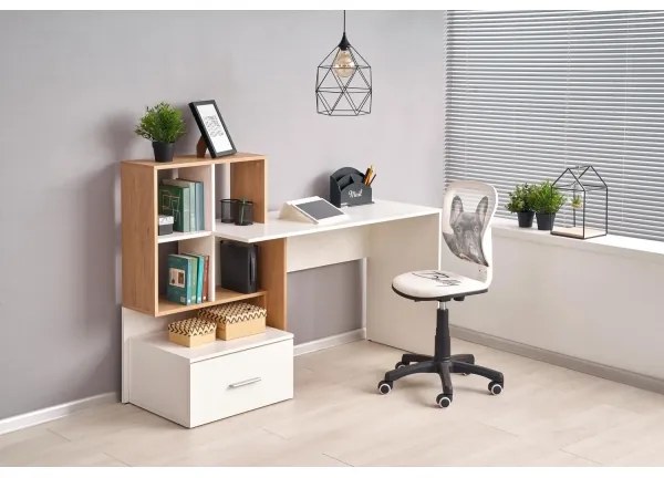 Íróasztal GORA tölgy/fehér