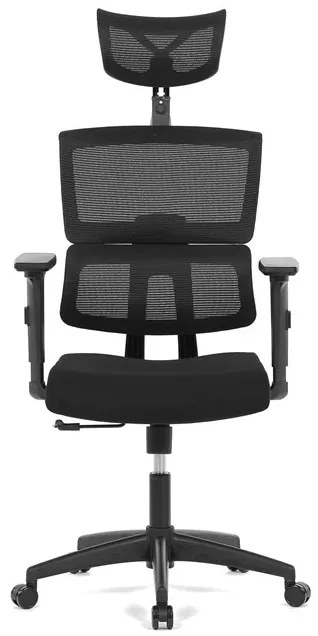Fekete hálós irodai szék hintamechanikával. KA-B1025 BK