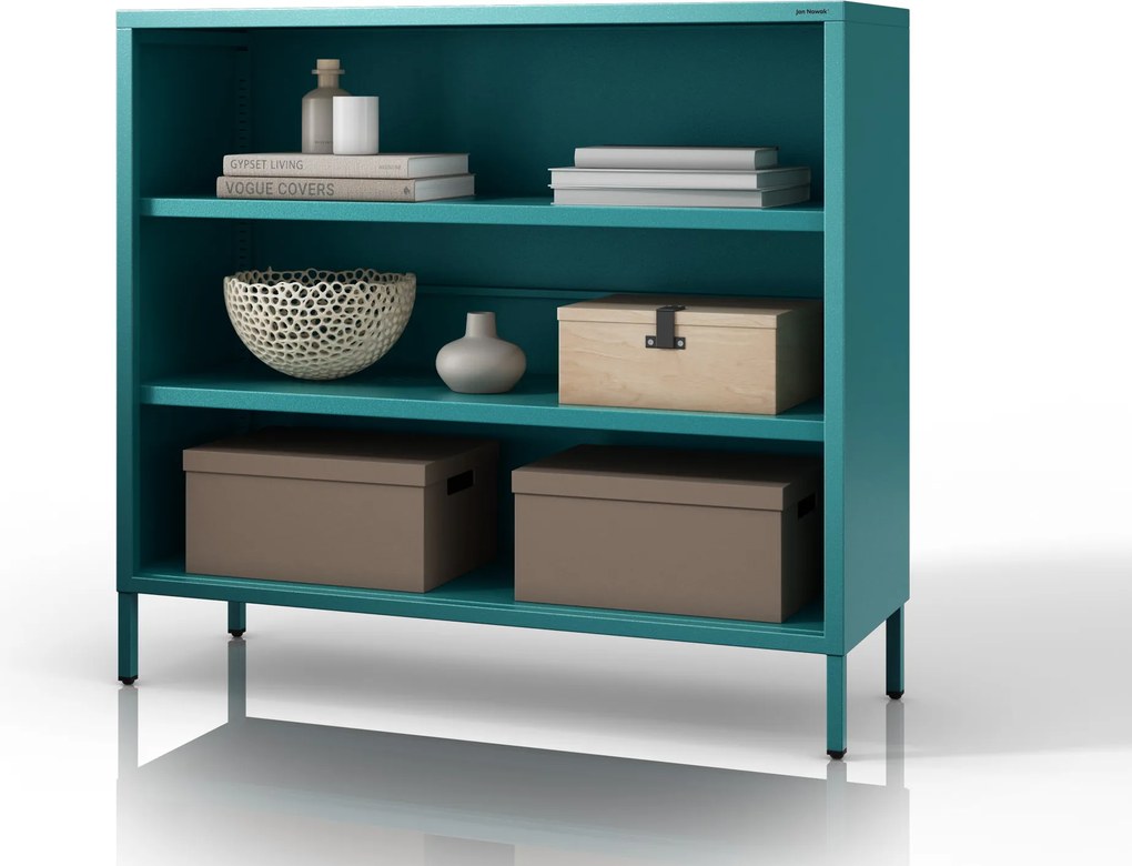 Alacsony polcos szekrény LUCA , 1000 x 900 x 350 mm, Modern: tengerszínű
