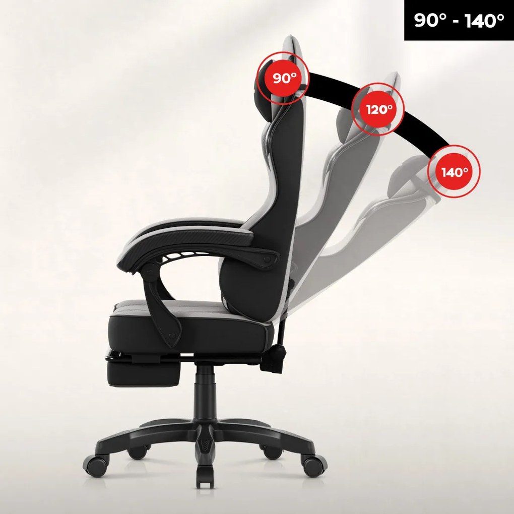 Gamer szék space 3.7 lábtartóval szürke