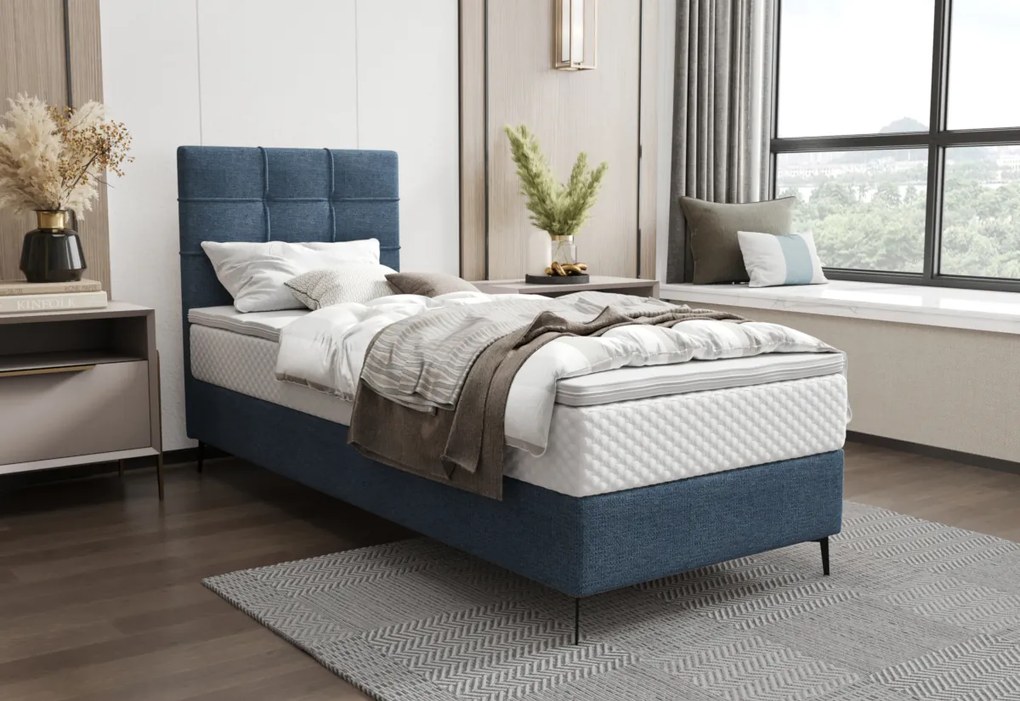 ILANO comfort kárpitozott boxspring ágy, 90x200, aragon 39, jobb