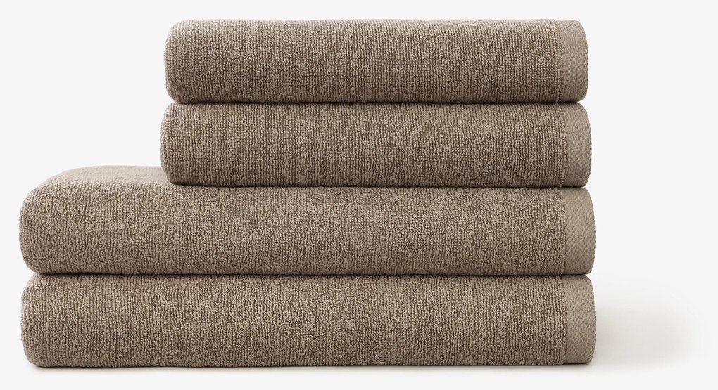 Goldea bordűr nélküli frottír törölköző és fürdőlepedő soft – szürkésbarna 70 x 140 cm