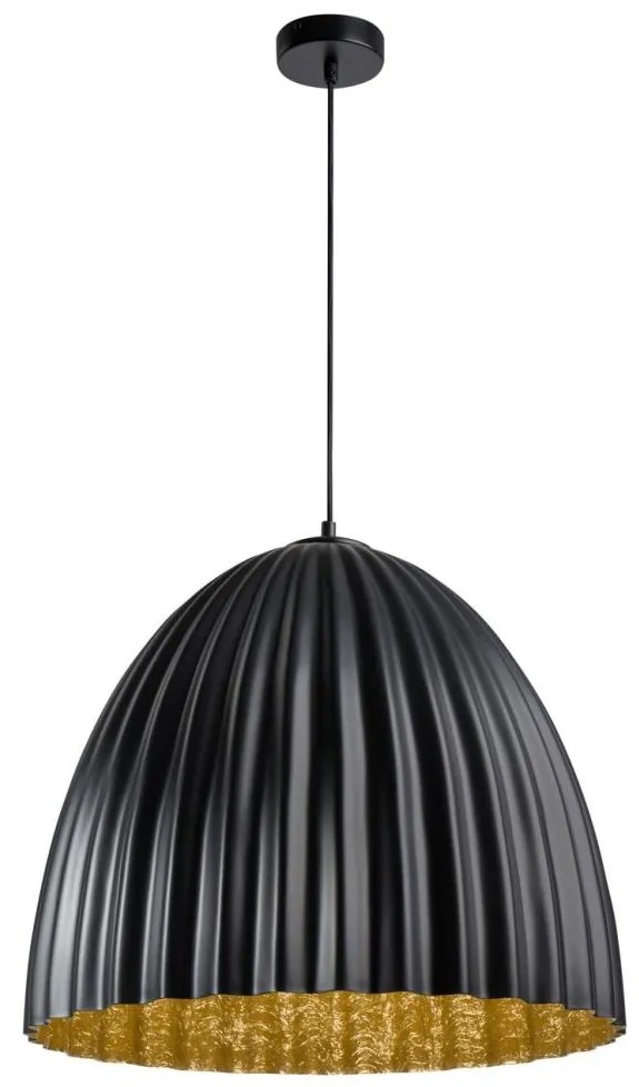 Csillár zsinóron TELMA 1xE27/60W/230V átm. 50 cm fekete/arany