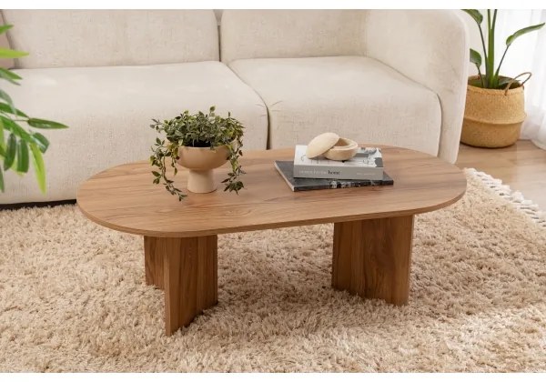 Kávésasztal OVAL 60x120 cm barna