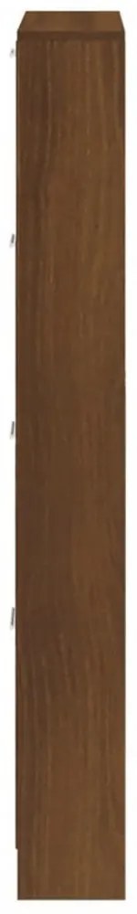 barna tölgyszínű szerelt fa cipősszekrény 59 x 17 x 150 cm