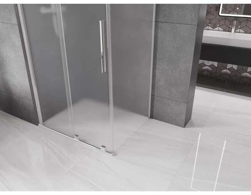 Mexen Velar, tolóajtós zuhanykabin 120 x 70 cm, 8 mm-es mattüveg, króm, 871-120-070-31-01