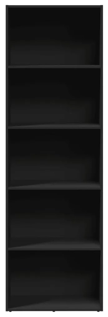 fekete szerelt fa könyvespolc 60 x 30 x 189 cm