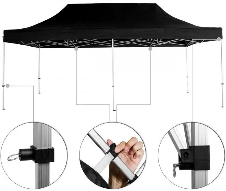 INSTENT PRO Kerti pavilon Urban 3 x 6 m + 4 oldalfal