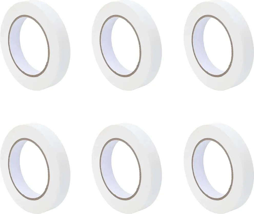 vidaXL Festő Maszkoló Szalagok 6 pcs Fehér 19mm x 50m Papír