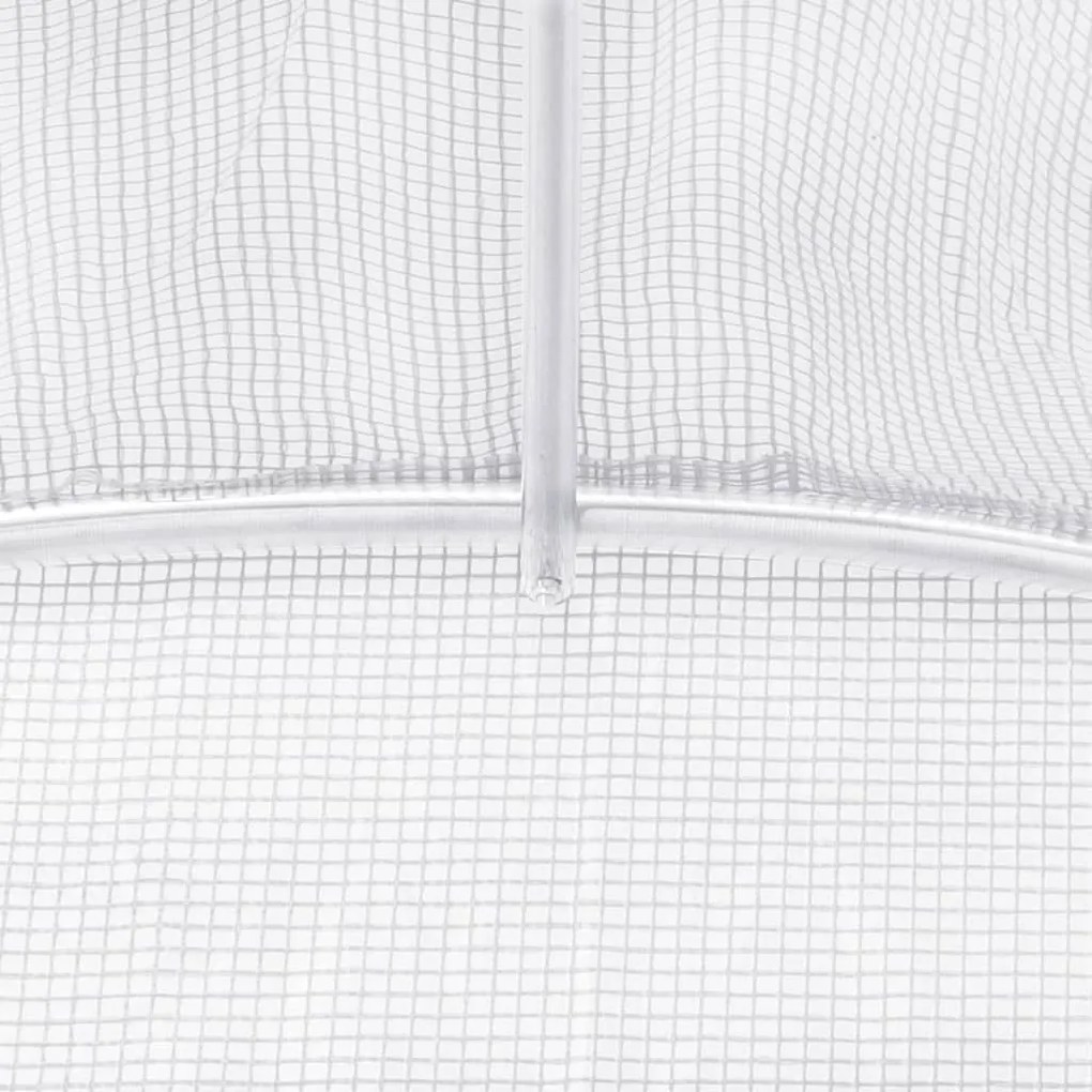 fehér acélvázas melegház 36 m² 12 x 3 x 2 m