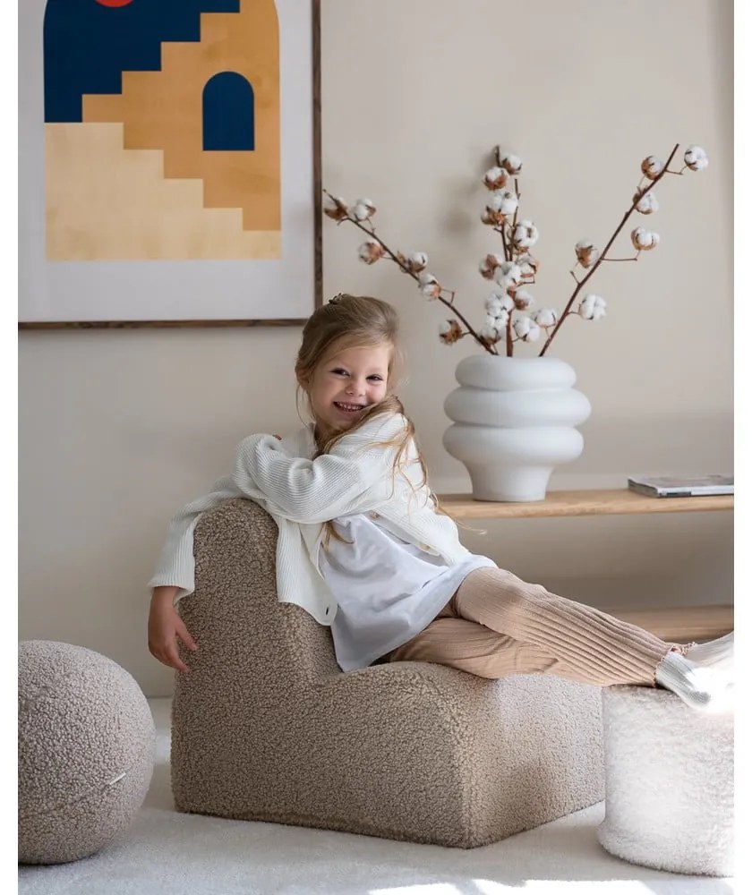 Világosbarna buklé gyerek fotel Cloud – Wigiwama