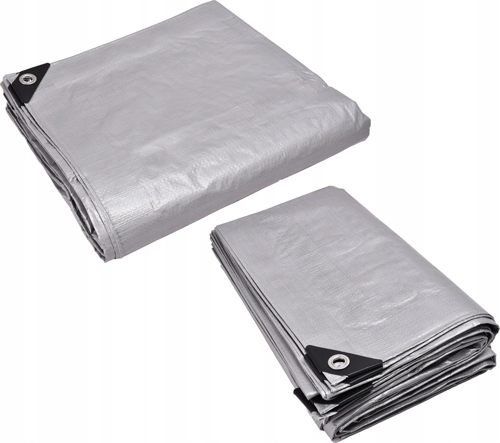 Ponyva 4x4 m Vastag Ezüst Erősített Medence alátét