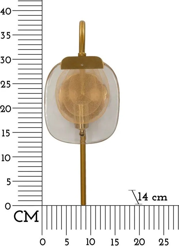 Aranyszínű üveg fali lámpa Softy – Mauro Ferretti