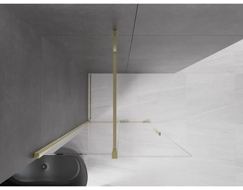 Mexen Velar, tolóajtó a nyílásba Walk-In 110 cm, 8 mm átlátszó üveg, arany fényes, 871-110-000-03-50