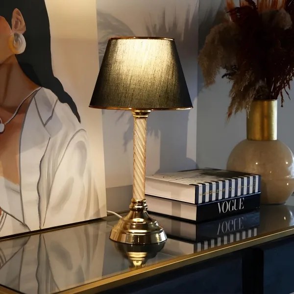 Asztali lámpa AYD 1xE27/40W/230V fekete/arany