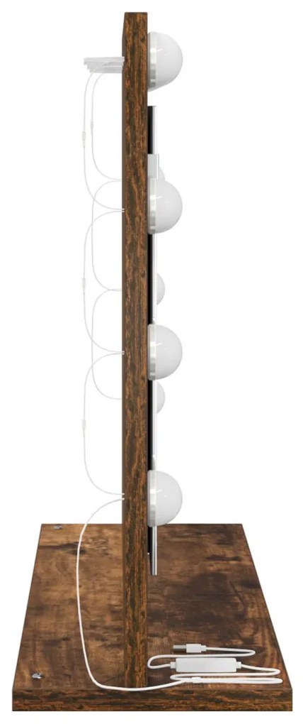 Pipere Tükör Füstölt tölgy Fa, Üveg 60 x 45 x 18 cm Tükör