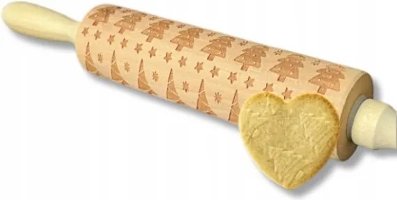 Dekoratív Karácsonyi Henger Sütemény Mintával Nagy 35cm Karácsonyfa