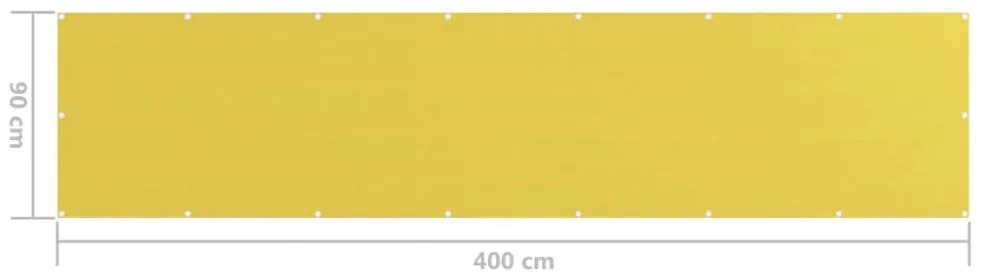 sárga HDPE erkélyparaván 90 x 400 cm