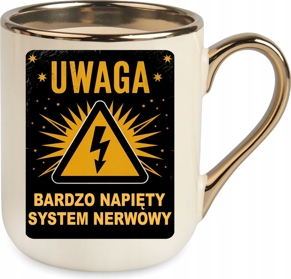 Bögre Elegant Bézs Figyelem Nagyon Feszes Idegrendszer Ajándék +csomagolás