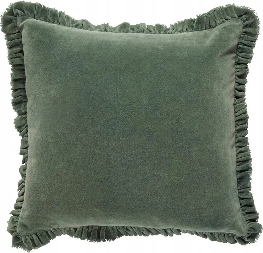 Hippy díszpárna fodros 45x45 khaki zöld