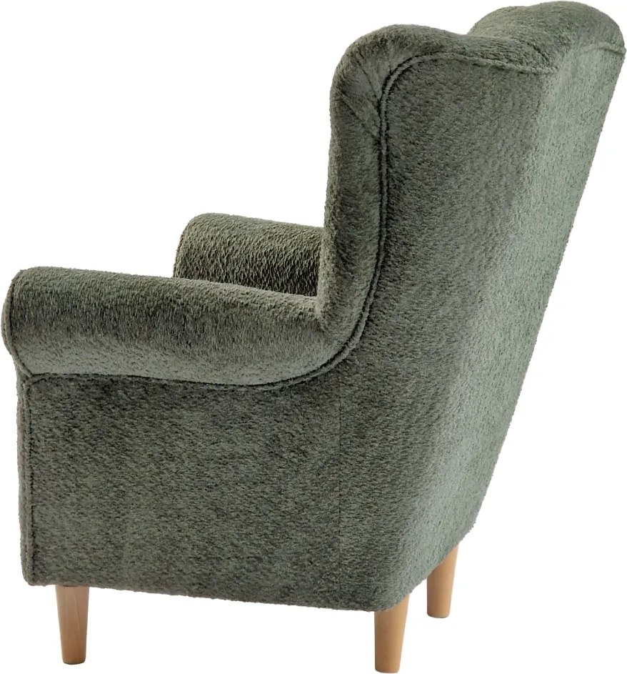 Füles fotel, zöld szövet Coral, CHARLOT
