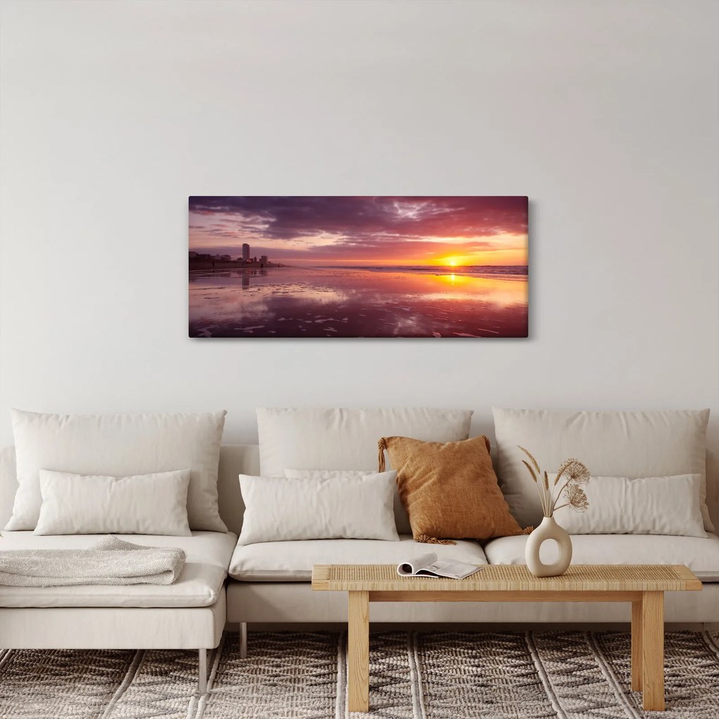 Kép - Strand naplementében (120x50 cm)