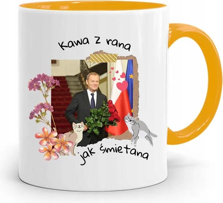 Bögre Sárga Donald Tusk Po Platform Ajándék