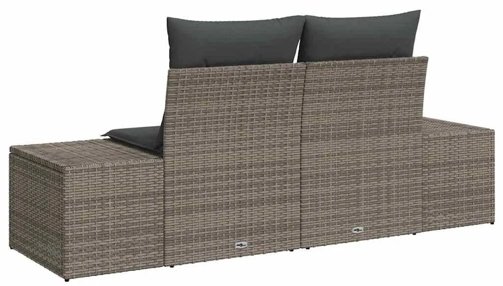 Kerti kanapé Szürke 123 x 62 x 69cm polirattan