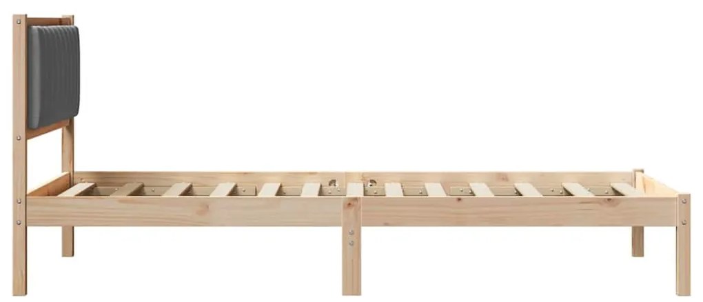 Ágykeret Kárpitozott Fejtámlával Sötétszürke 100 x 200 cm