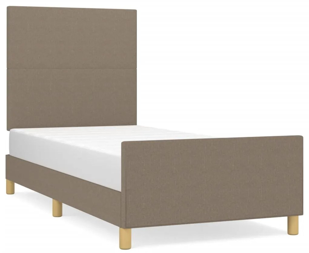 tópszínű szövet ágykeret matrac nélkül 90x200 cm