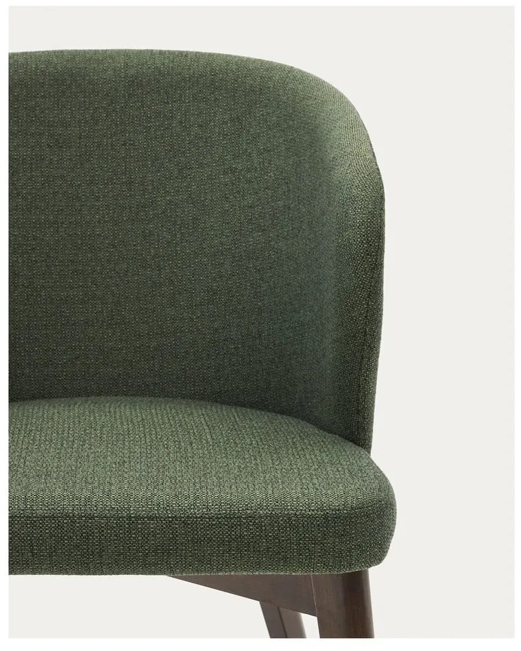 Sötétzöld kárpitozott étkezőfotel Darice – Kave Home