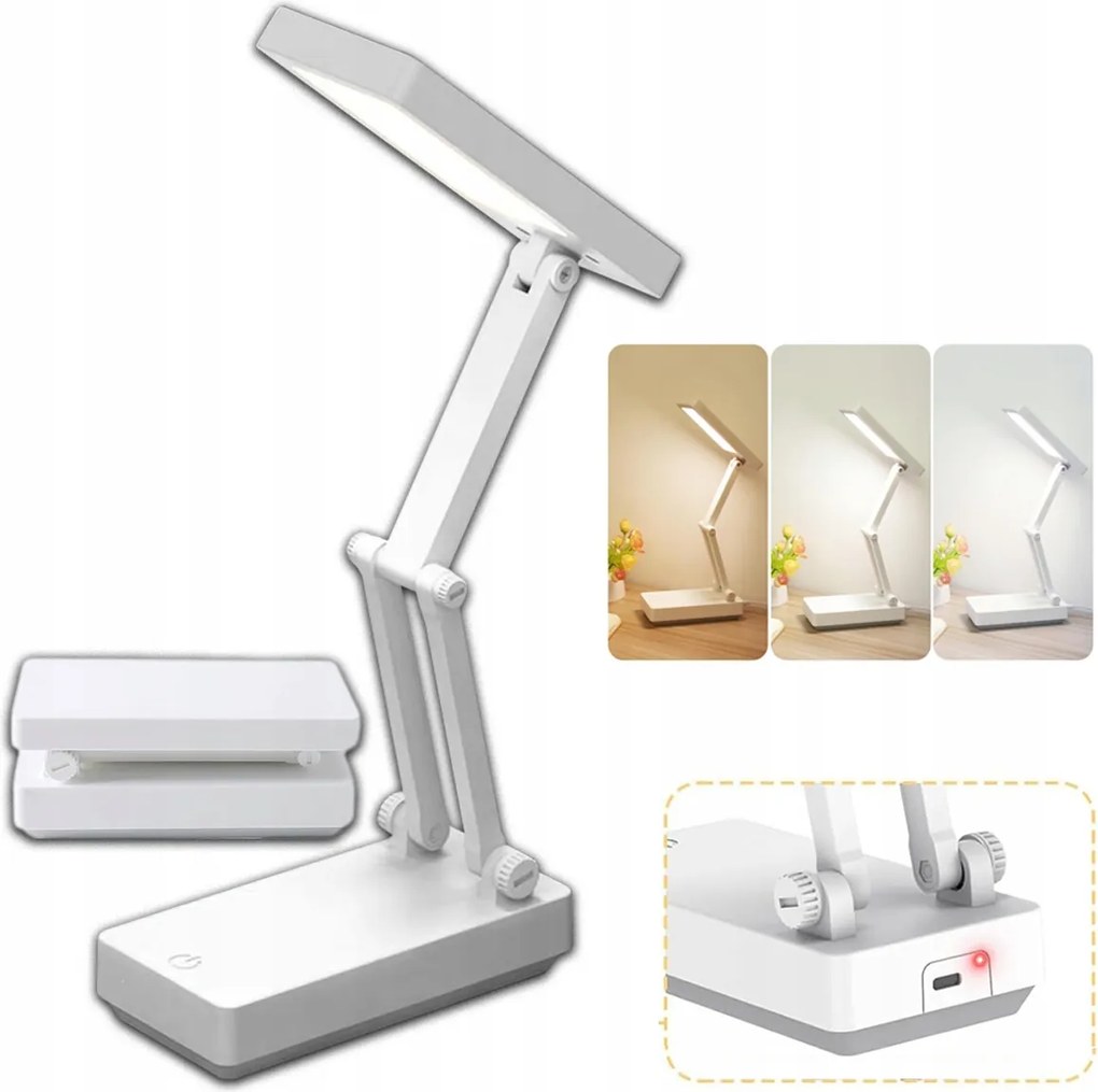 Hordozható Asztali Lámpa Éjjeli Asztali Led Érintőképernyős Tanuló Lámpa Töltő