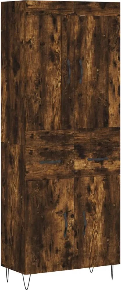 vidaXL füstös tölgy színű szerelt fa magasszekrény 69,5 x 34 x 180 cm