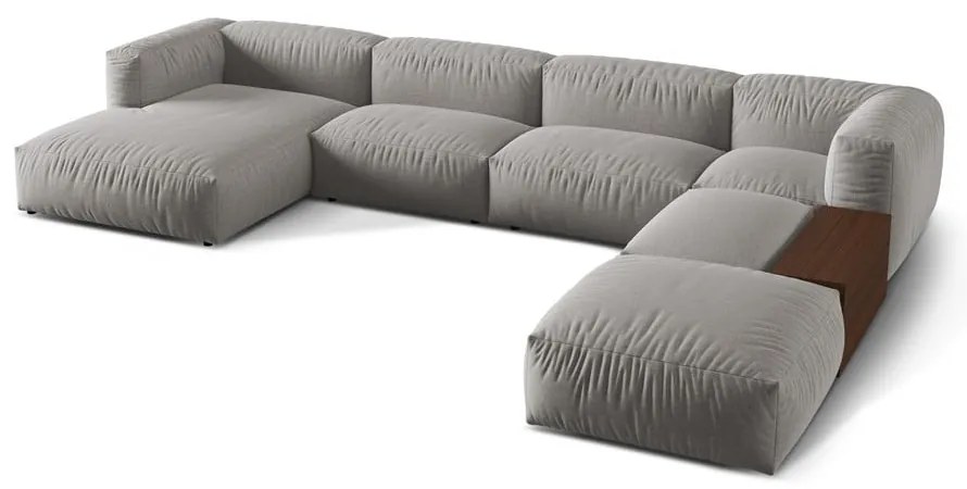 Világosszürke moduláris sarokkanapé (jobb oldali-U alakú) Martina – Micadoni Home