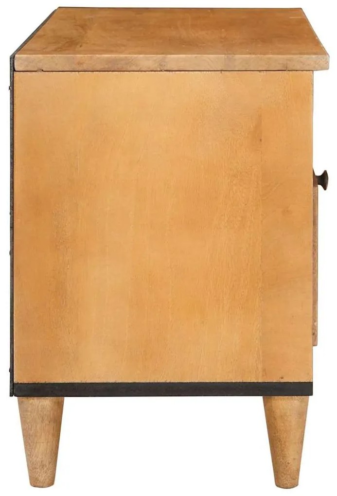 TV szekrény fiókkal Világosbarna 80 x 33 x 46 cm tömör mangófa
