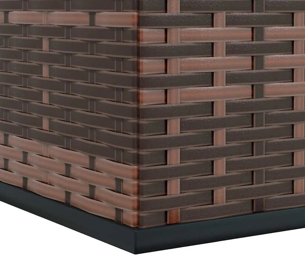 barna polyrattan kerti párnatartó doboz 100 x 49 x 103,5 cm