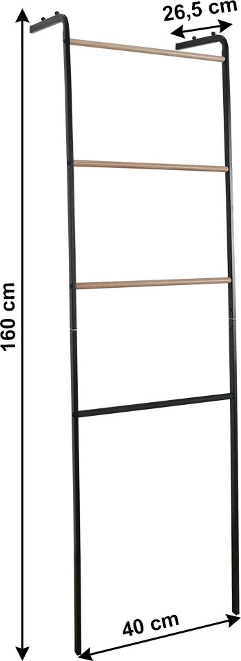 Akasztó/létra, fekete/fém, BUBY