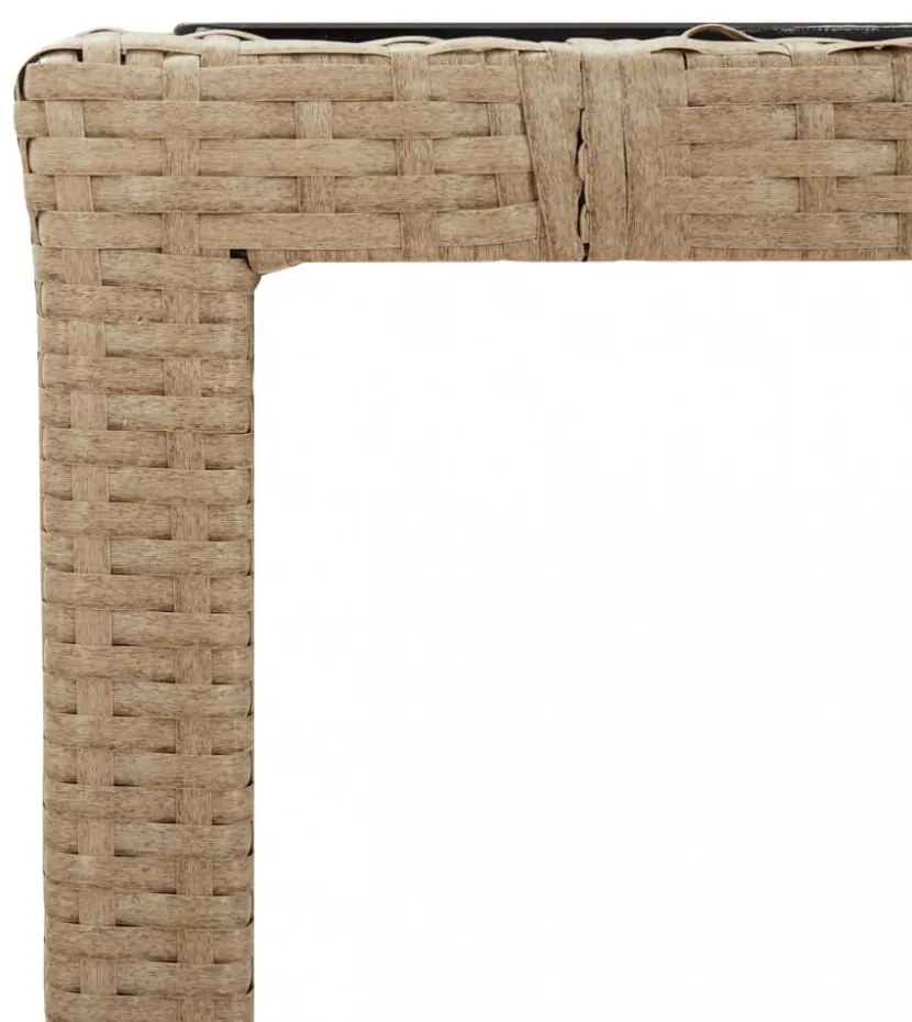 3 részes bézs polyrattan kerti étkezőgarnitúra párnákkal