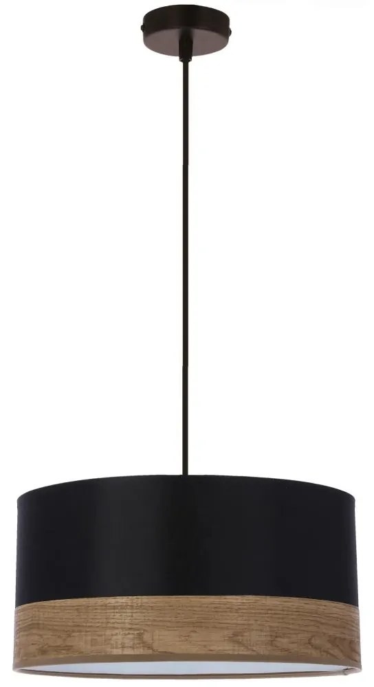 Csillár zsinóron PORTO 1xE27/60W/230V fekete/barna