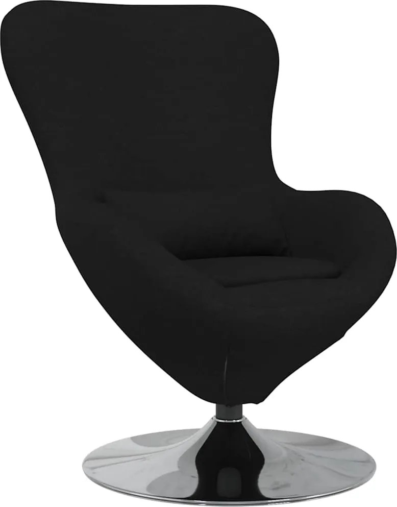 vidaXL Tojásfotel Fekete 63 x 73 x 90 cm szövet