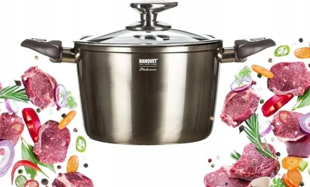 Főzőedény Metallic Platinum 20cm Banquet magas ajándék 3,6L