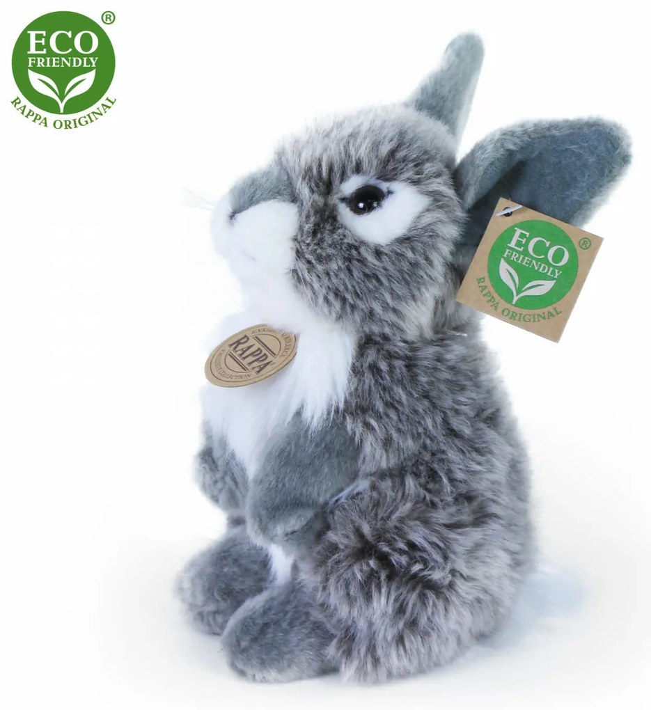Rappa álló nyúl plüss, szürke, 20 cm ECO-FRIENDLY