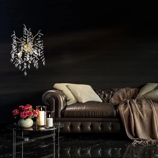 Fali kristály lámpa 3xG9/40W/230V arany