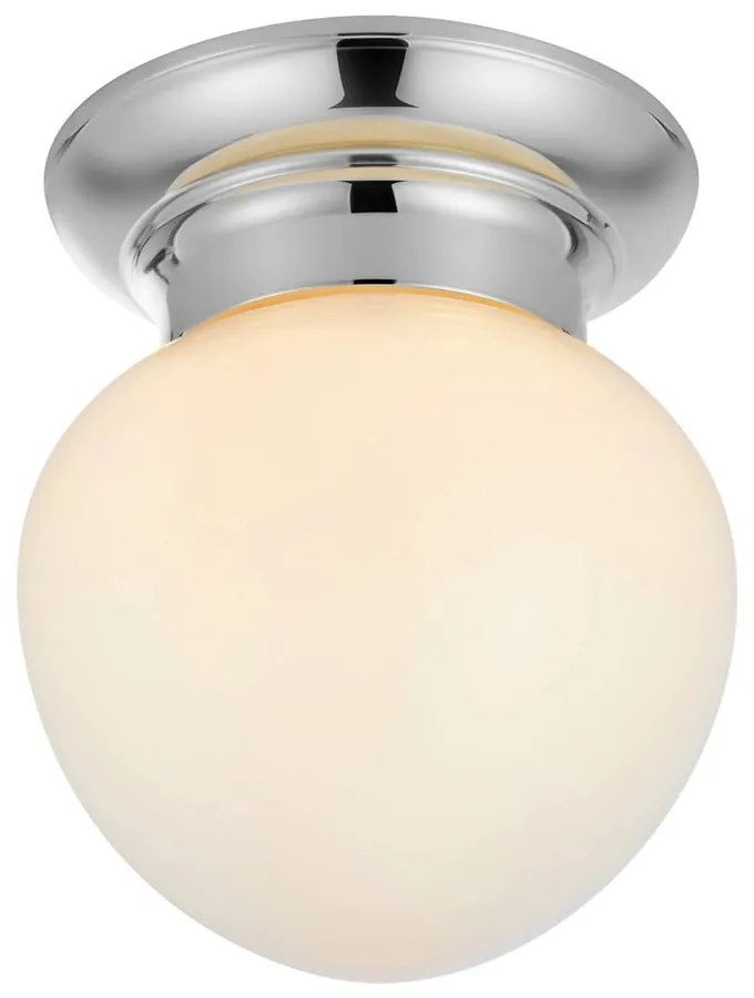 Fehér-ezüstszínű mennyezeti lámpa üveg búrával Ronda – Markslöjd