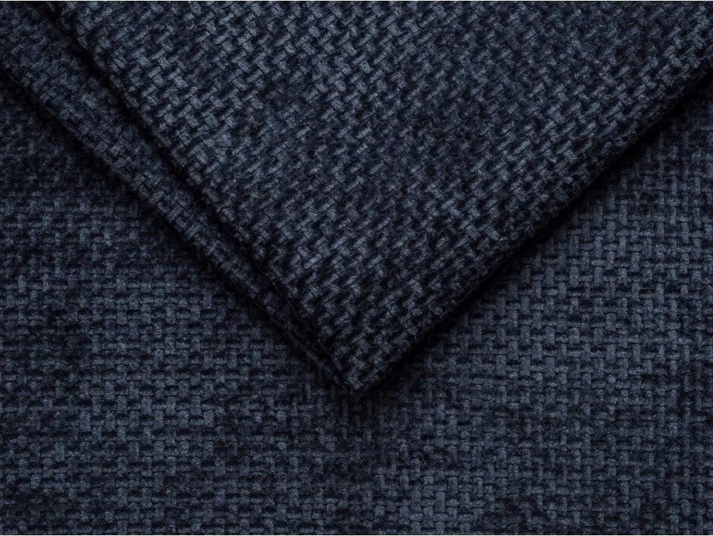 Sötétkék kárpitozott franciaágy ágytámla nélkül 200x200 cm Whale – Micadoni