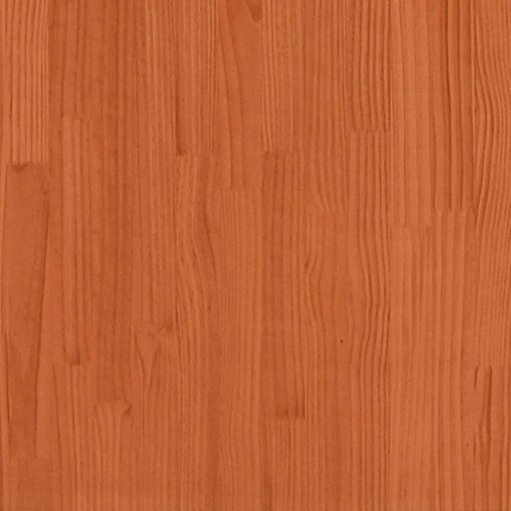 Földi ágykeret Viaszbarna 200 x 200 cm Tömör fenyőfa