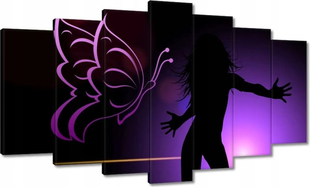 Vászonkép 140x80 Lány pillangóval