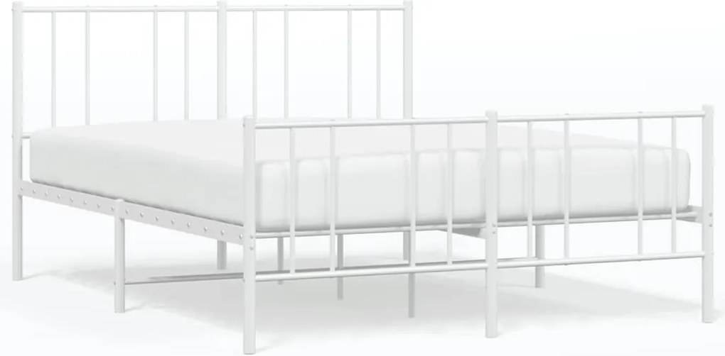 vidaXL fehér fém ágykeret fej- és lábtámlával 160x200 cm