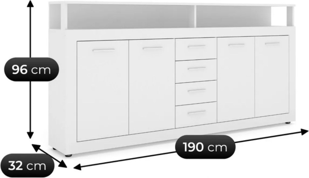 Komoda BLAGO 190 cm Biała