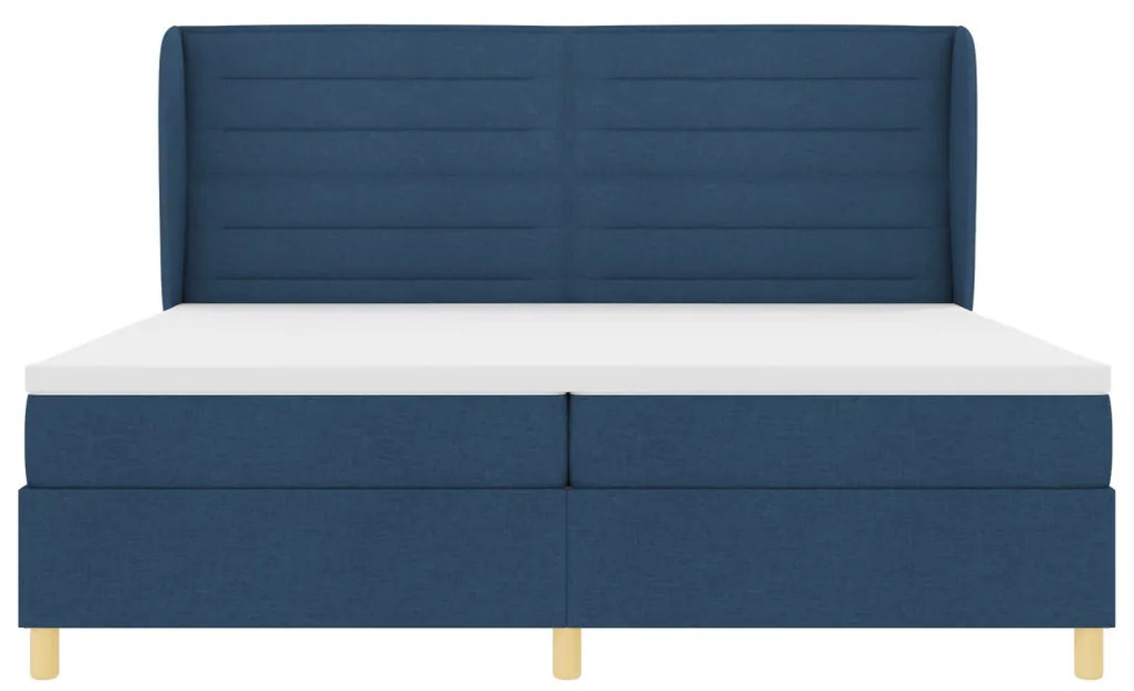 Boxspring Ágy Matracra Kék 200x200 cm Szövet